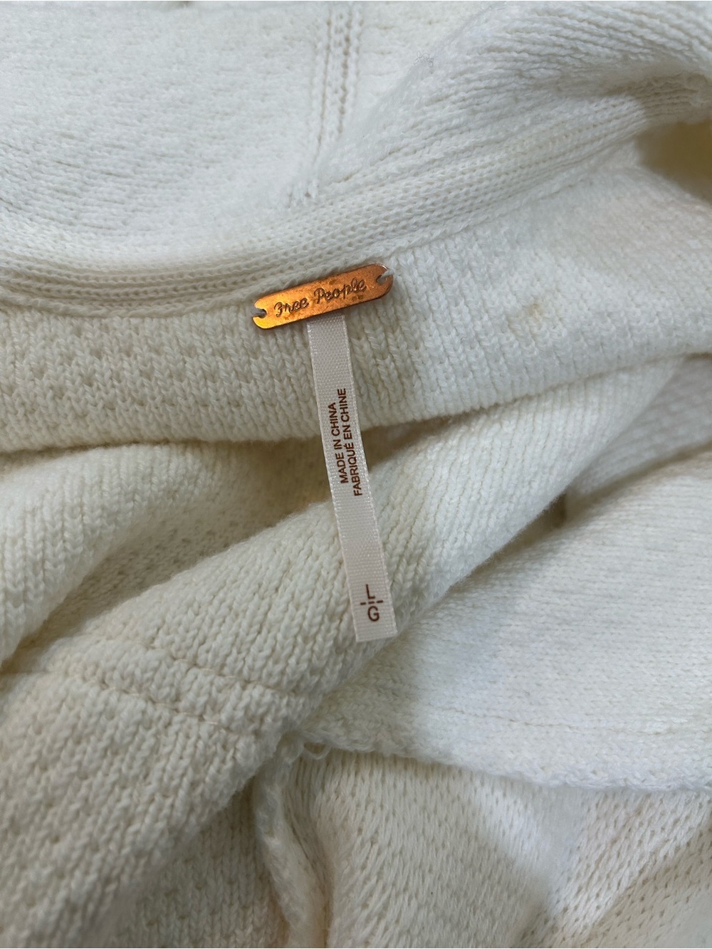 Free People Sweater Cream Button-Front Oversized Cardigan - Picture 7 of 7